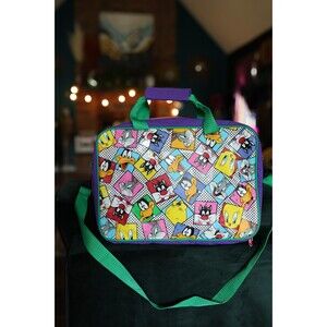 Vintage 90s Looney Tunes Messenger Crossbody Bag Bugs Bunny Tweety Daffy
